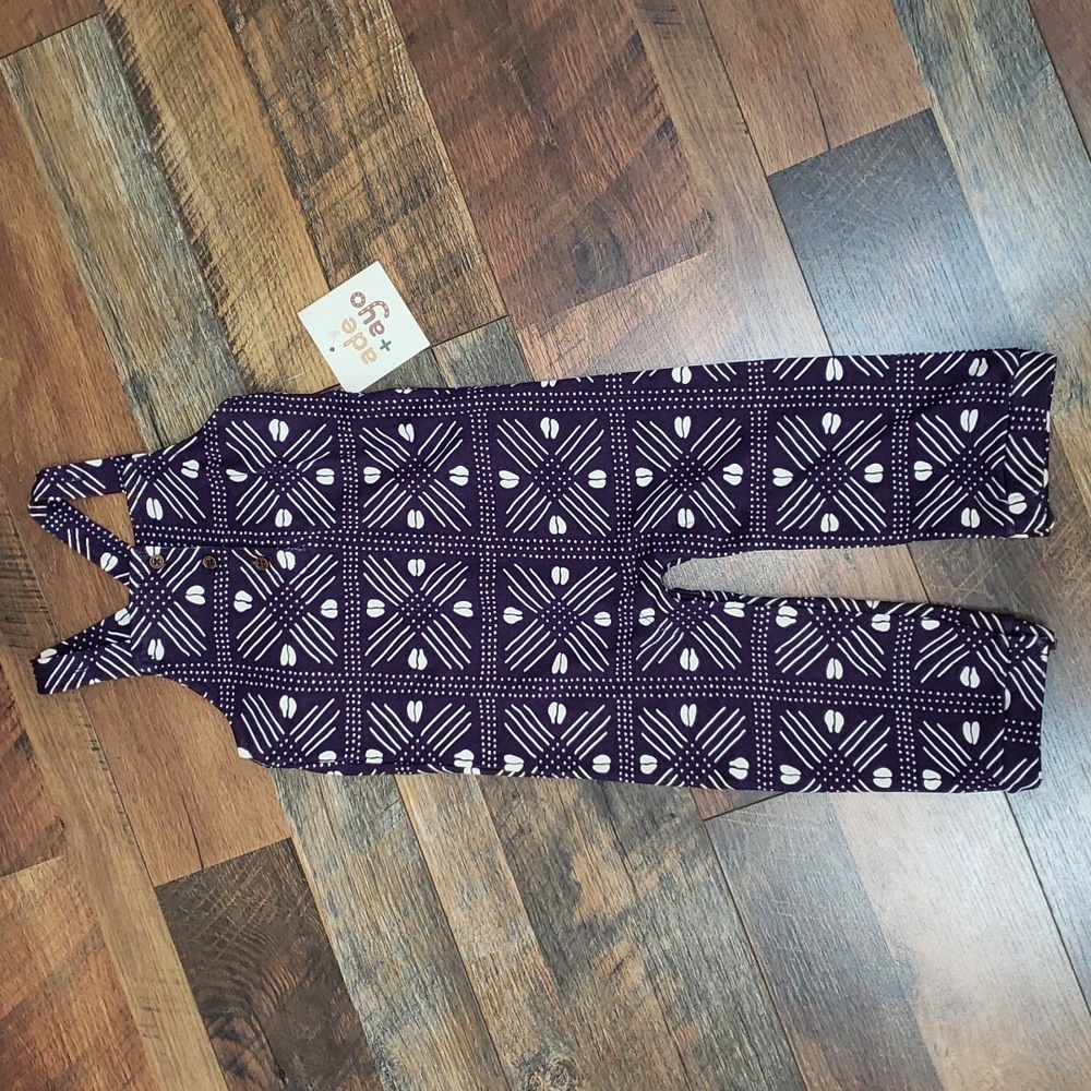 NWT Ade + Ayo For Target Black History Month Purple Jumpsuit Overalls, Size 12M